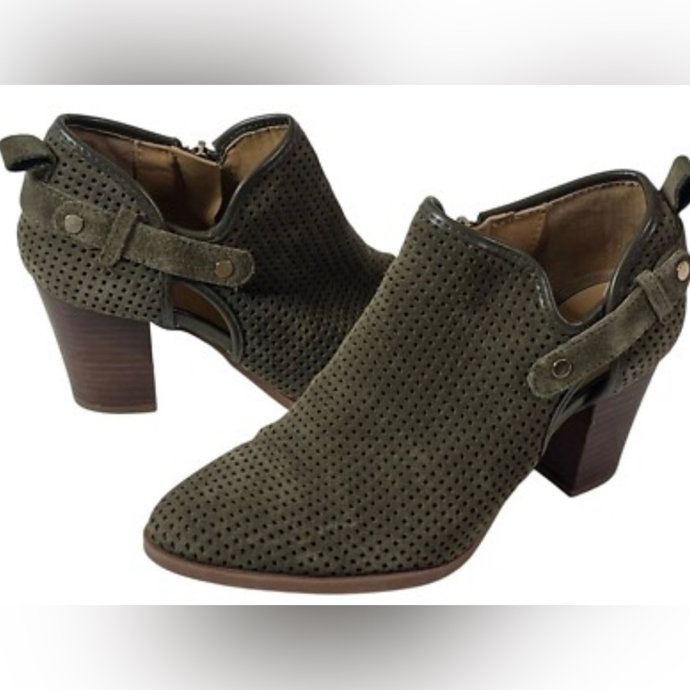 Franco Sarto olive green suede boots